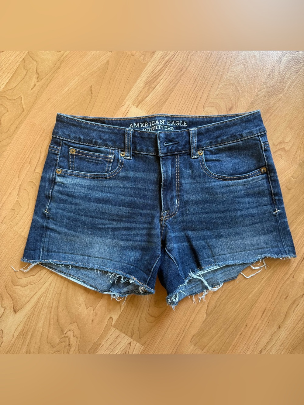 American Eagle Shortie Dark Blue Denim Shorts